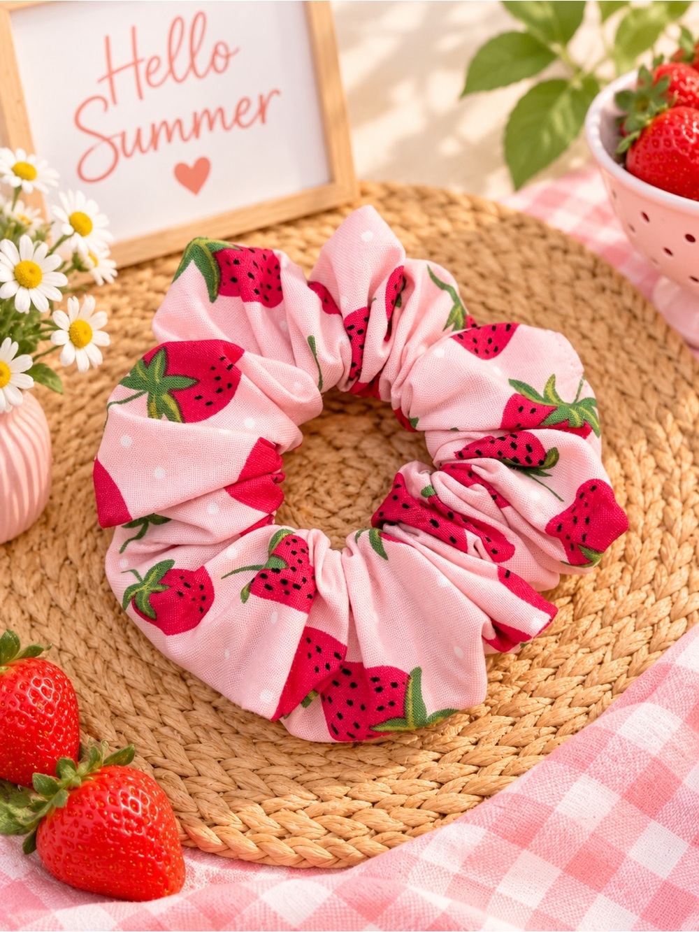 Strawberry Scrunchie Standard Size